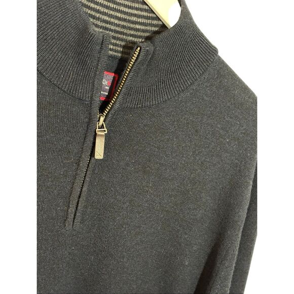 UNTUCKit navy merino wool 1/4 zip sweater - L - Picture 3 of 8